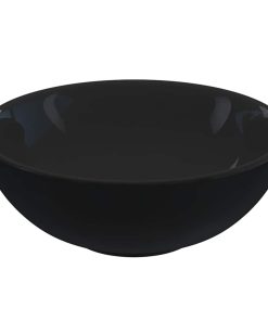 Lavandino Ø28x10 Cm In Ceramica Nero Lucido