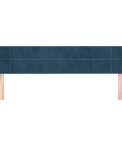 Testiera Ad Orecchio Blu Scuro 183x23x78/88 Cm In Velluto