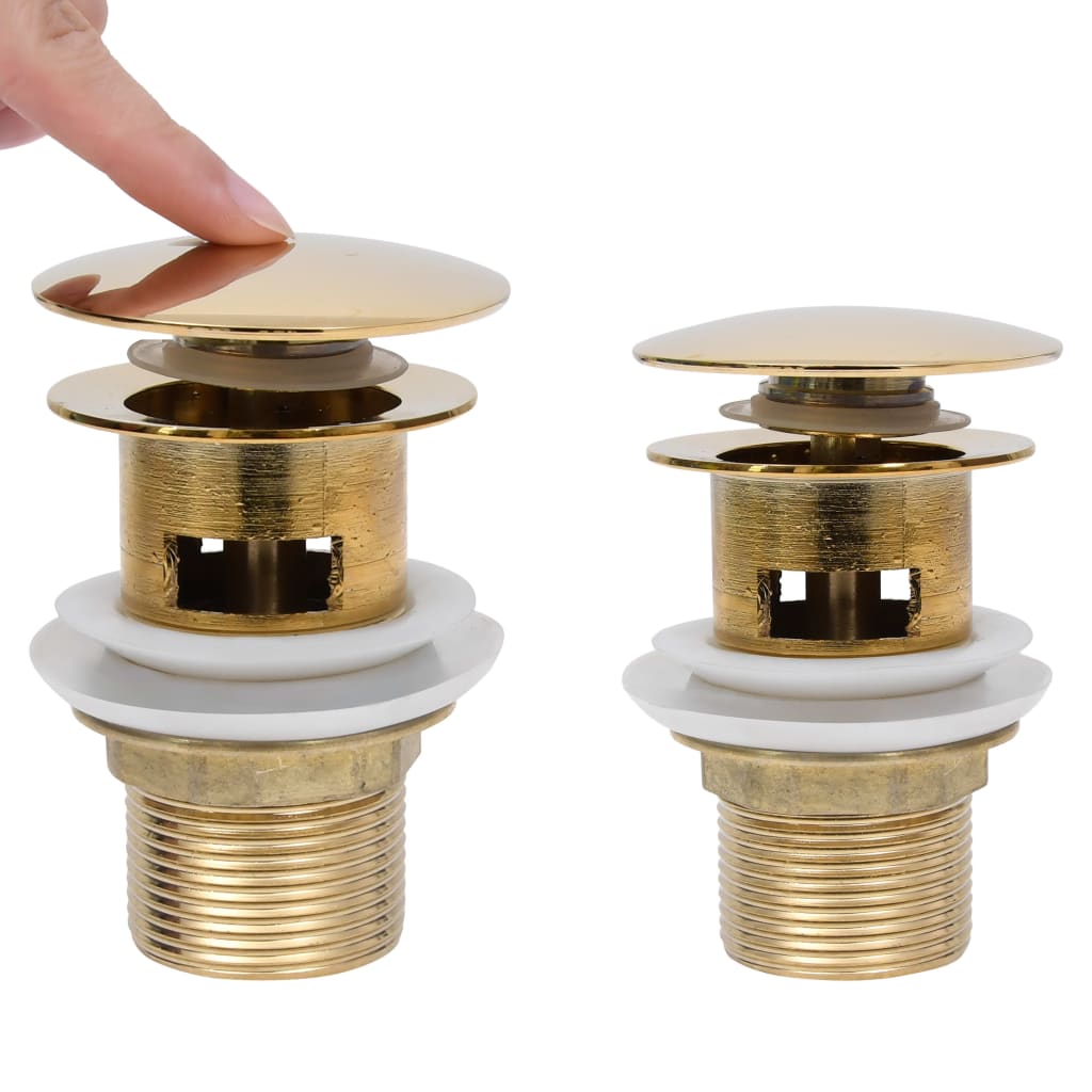 Scarico A Pressione Con Troppopieno Oro 6,4x6,4x9,1 cm