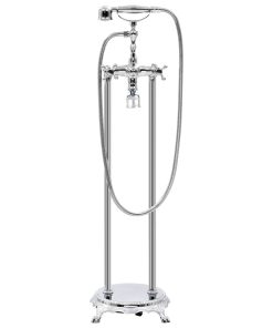 Rubinetteria A Colonna Per Vasca Acciaio Inox 99,5 Cm Argento