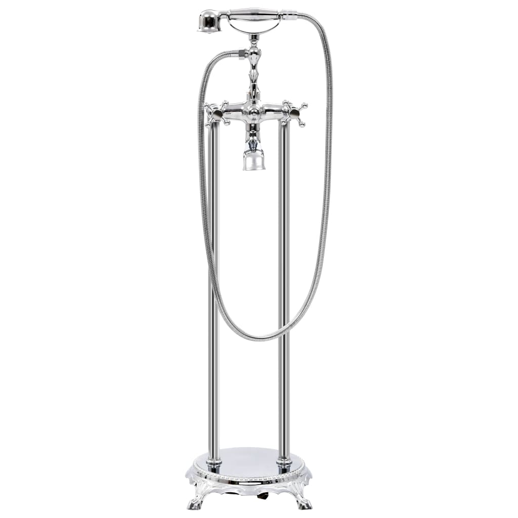 Rubinetteria A Colonna Per Vasca Acciaio Inox 99,5 Cm Argento