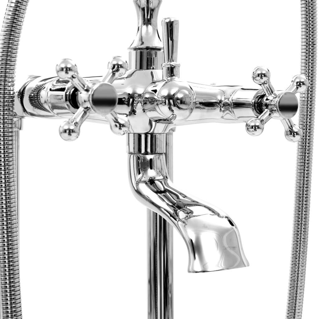 Rubinetteria A Colonna Per Vasca Acciaio Inox 99,5 Cm Argento - Image 4