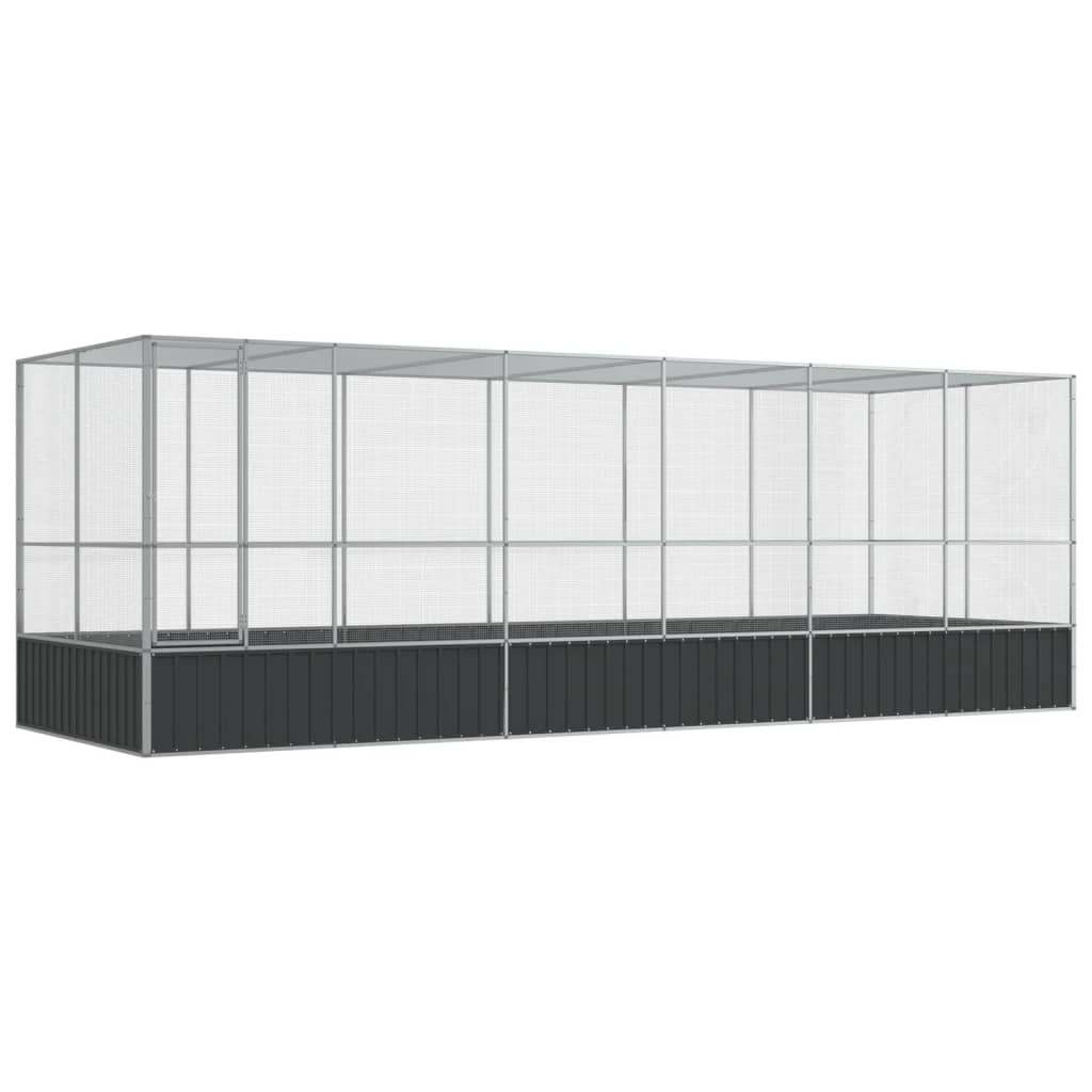 Voliera Con Estensione Argento 625x207x212 Cm In Acciaio