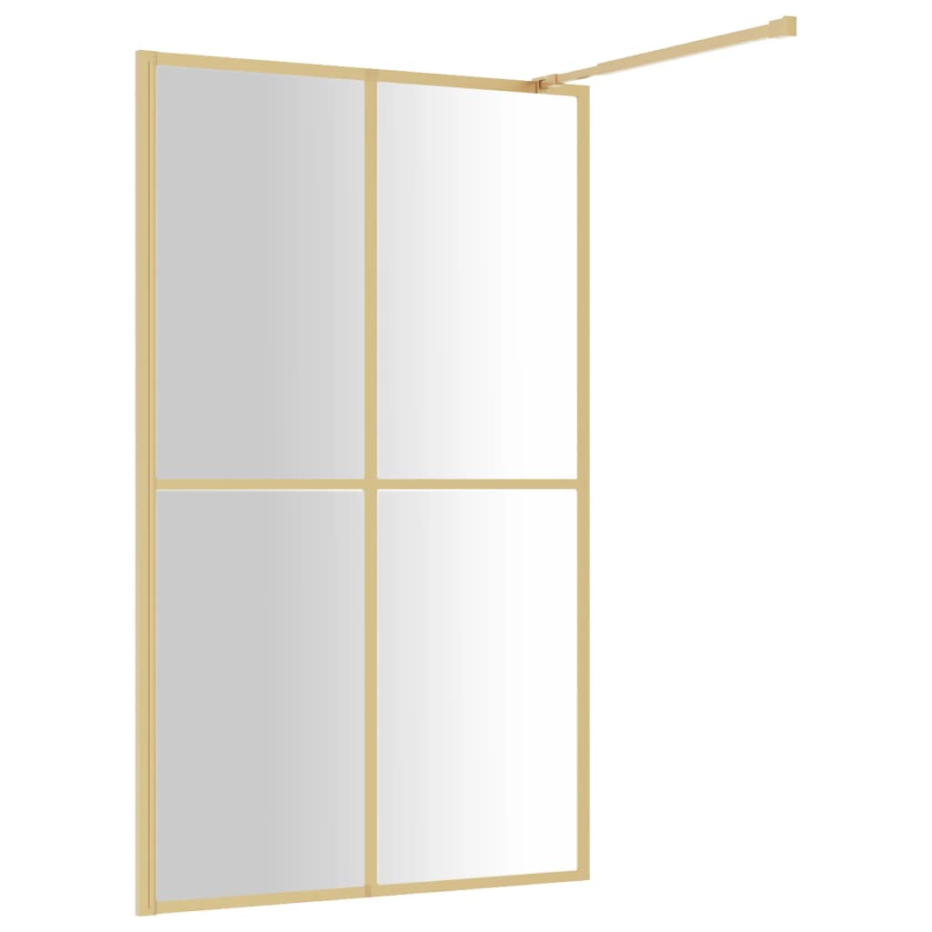 Parete Per Doccia WalK-In Vetro Trasparente Esg 118x195 Cm Oro - Image 5