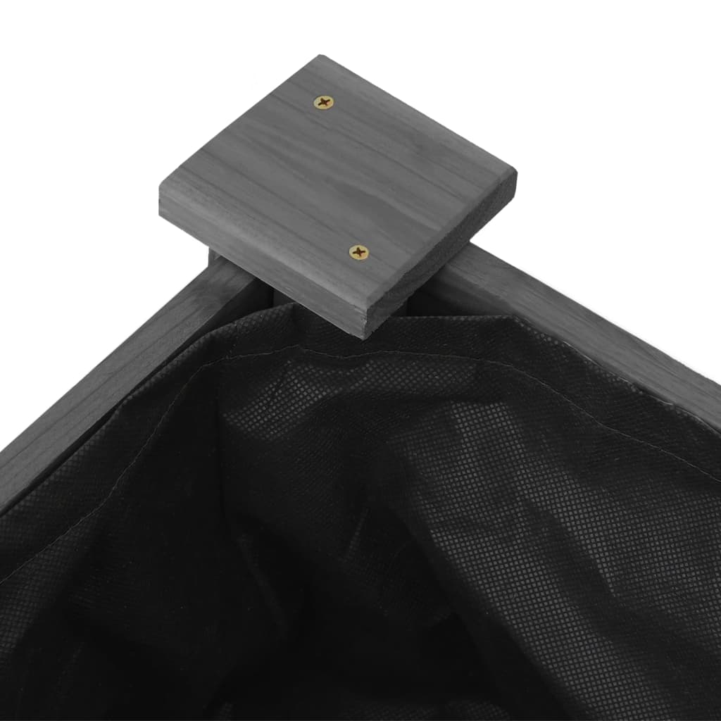 Fioriera Giardino Con Fodera Grigia 120x45x25cm Massello Abete - Image 3