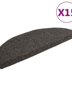 Tappetini Per Scale Autoadesivi 15 Pz 65x21x4 Cm Antracite Semicircolari Grandi