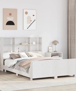 Letto Senza Materasso Bianco 140x190 Cm Legno Massello Di Pino