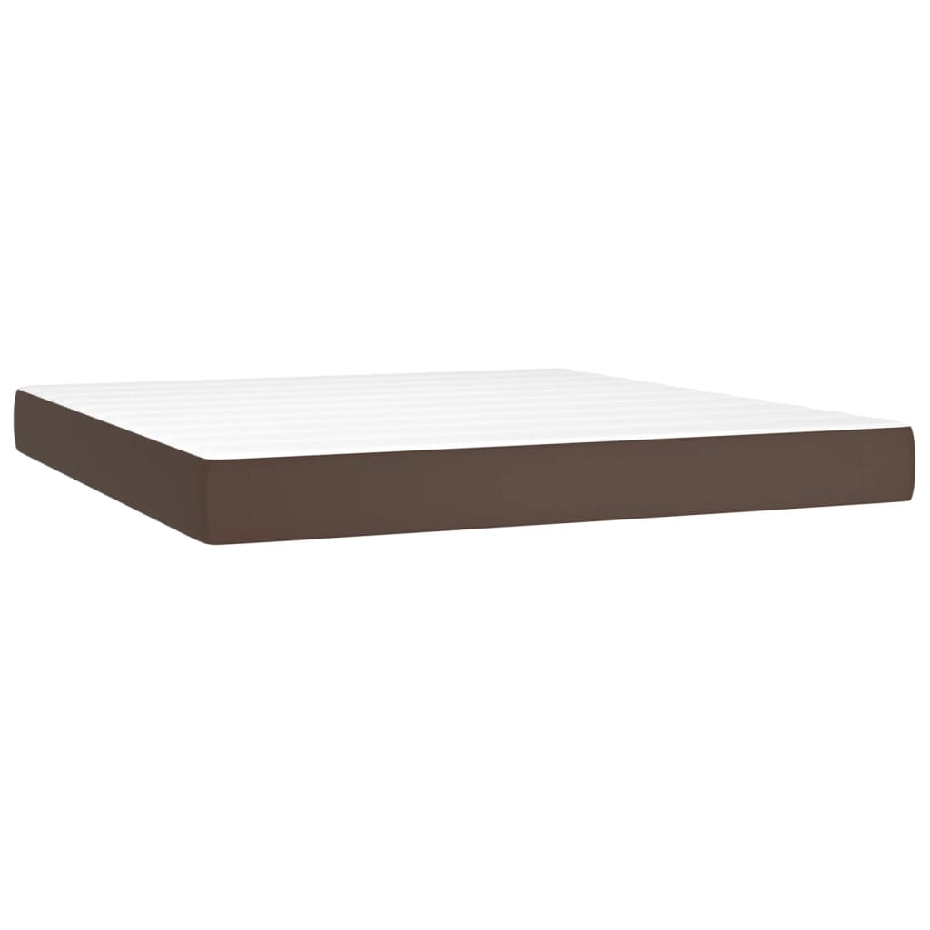 Materasso A Molle Marrone 160x200x20 Cm In Similpelle