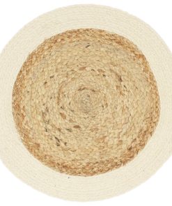 Tovagliette 6 Pz Naturale Neutro 38 Cm Rotonde In Juta E Cotone