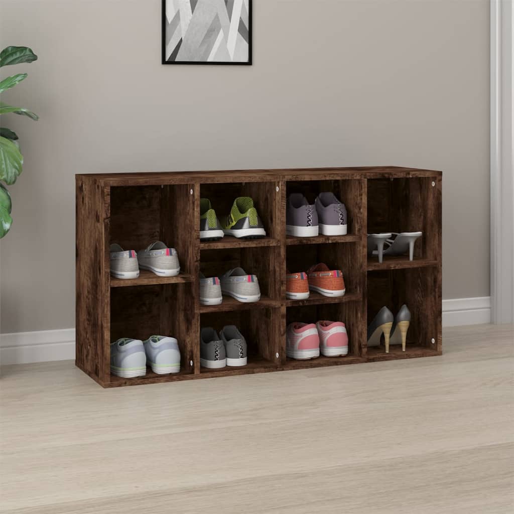 Scarpiera Rovere Fumo 103x30x55 Cm In Legno Multistrato - Image 4