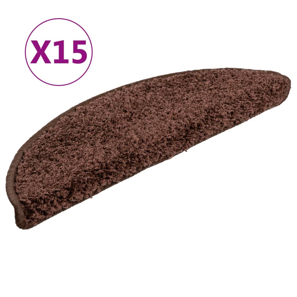 Tappetini Per Scale 15 Pz Marroni 56x17x3 cm