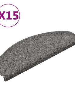 Tappetini Per Scale 15 Pz 65x24x4 Cm Grigio Scuro Semicircolari Grandi