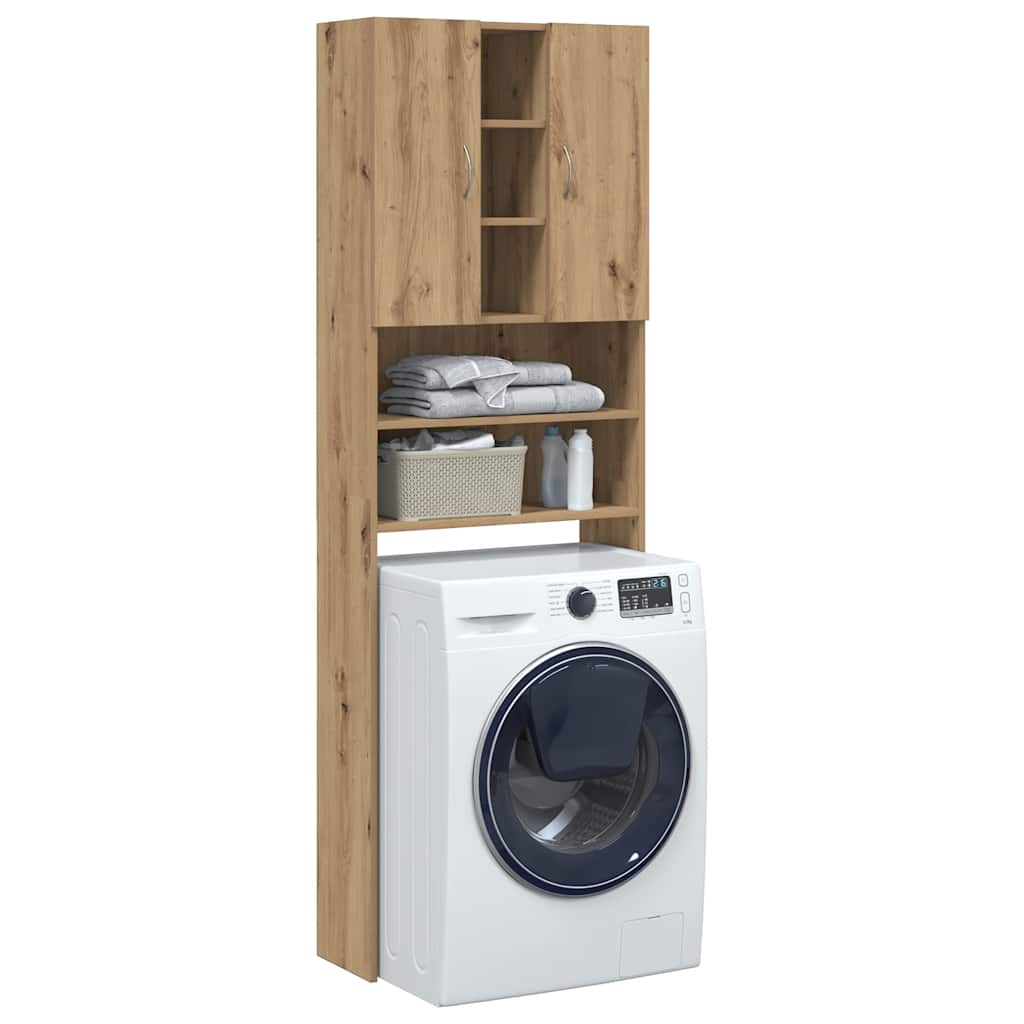 Mobile Per Lavatrice Rovere Artigianale 64x25,5x190 cm