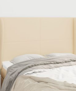 Testiera Ad Orecchio Crema 147 X 23 X 118/128 Cm In Tessuto