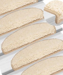 Tappetini Per Scale 15 Pz 65x21x4 Cm Crema Semicircolari Grandi
