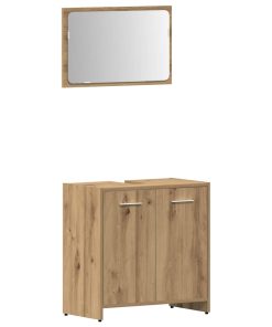 Set Mobili Da Bagno 4 Pz Rovere Artigianale Legno Multistrato