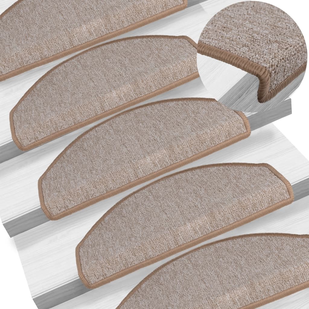 Tappetini Per Scale 15 Pz 65x24x4 Cm Marrone Chiaro Semicircolari Grandi - Image 4