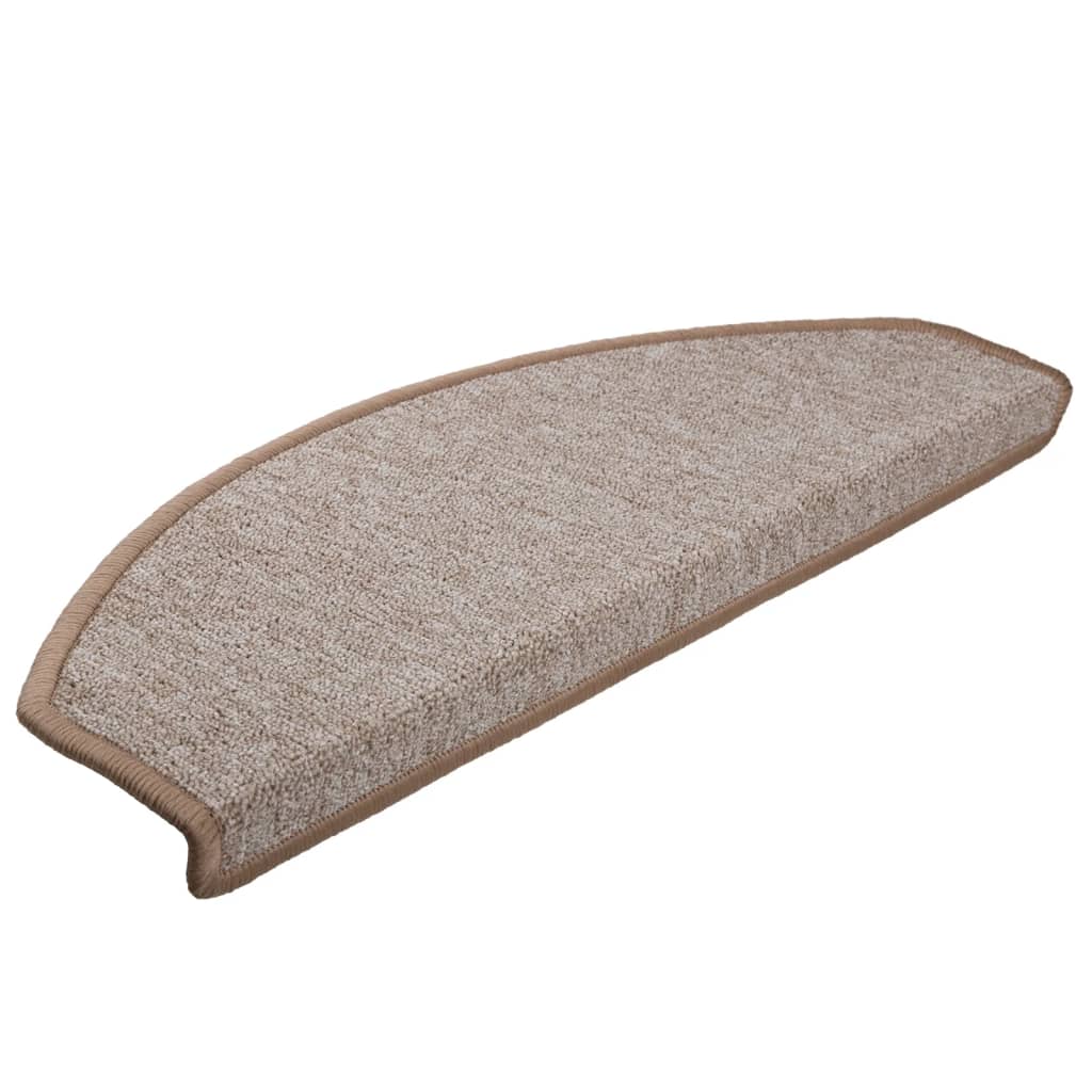 Tappetini Per Scale 15 Pz Marrone Chiaro 65x24x4 cm