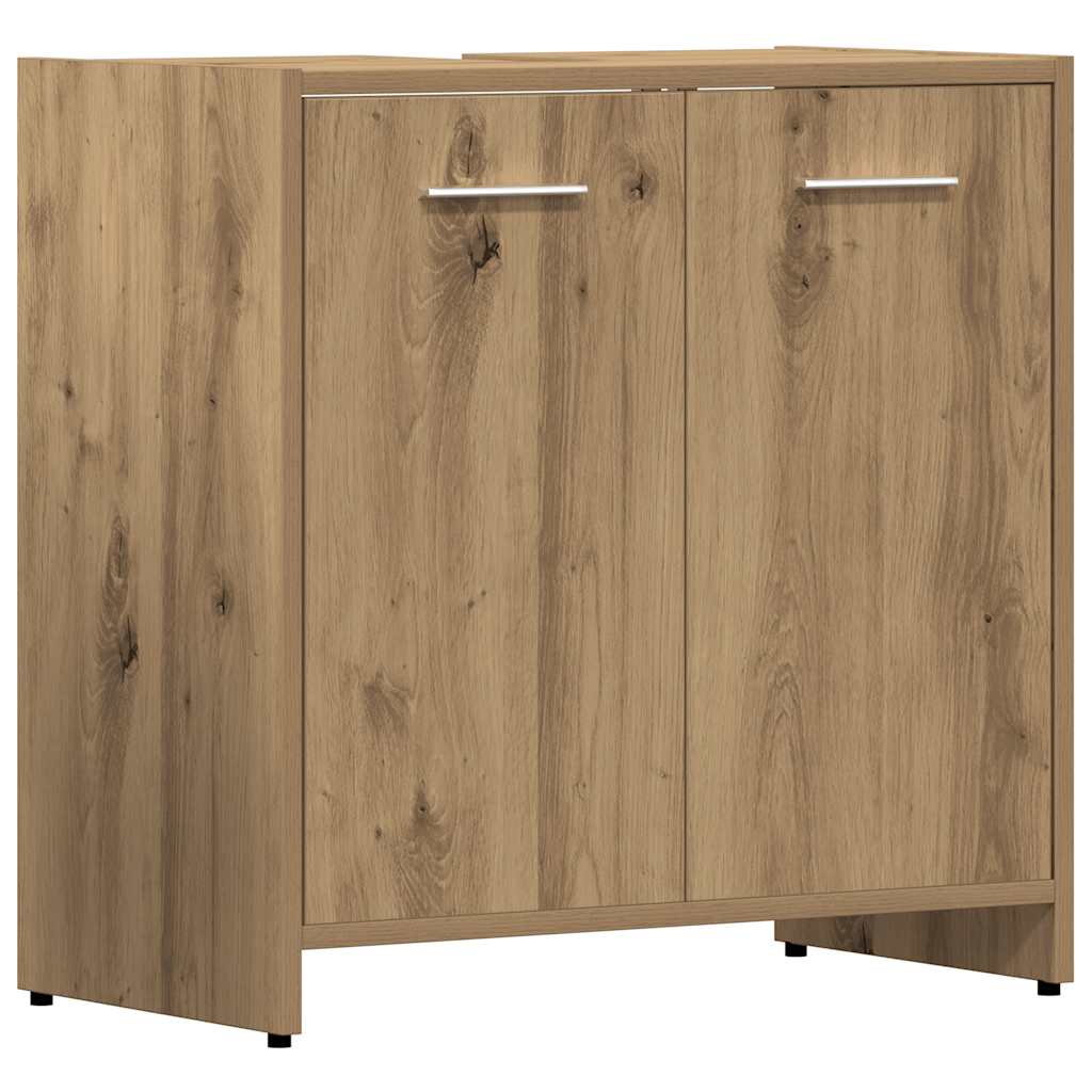 Set Mobili Da Bagno 4 Pz Rovere Artigianale Legno Multistrato - Image 2