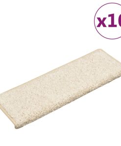 Tappetini Per Scale 10 Pz 65x21x4 Cm Bianchi Con Bordo Rettangolare