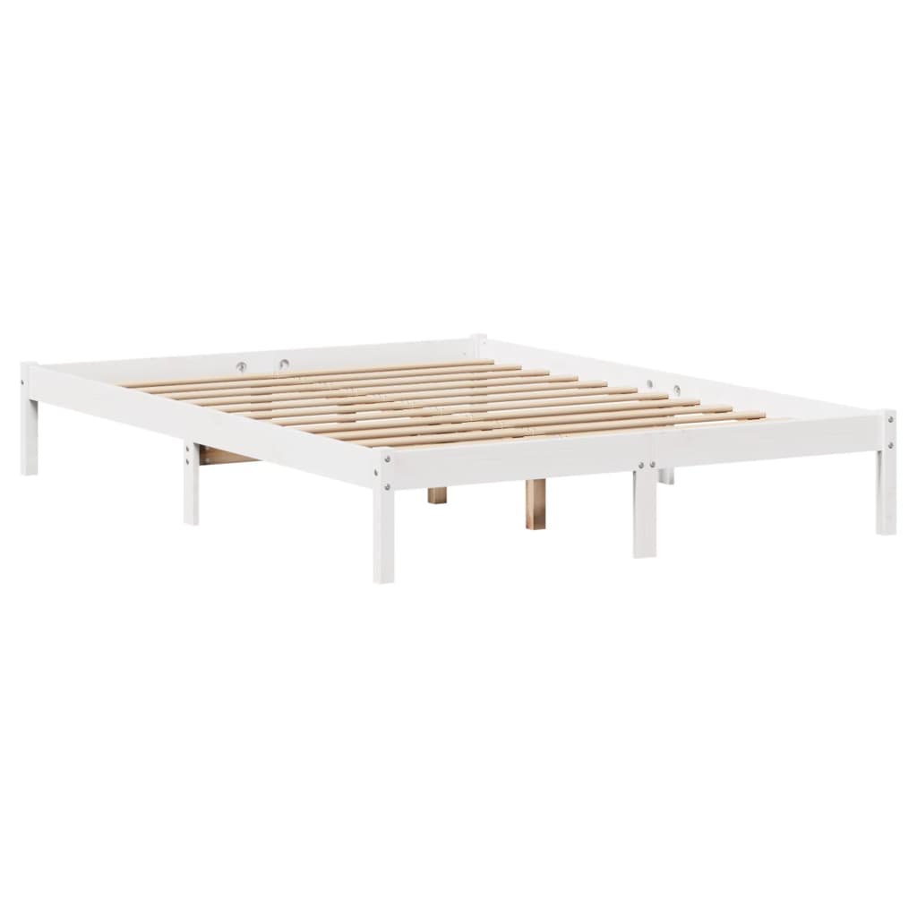 Letto Libreria Senza Materasso Bianco 120x190 Cm Legno Di Pino