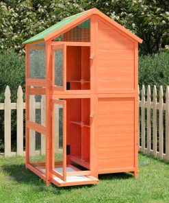 Casetta Per Uccelli Marrone 97x81x152 Cm Legno Massello Di Pino