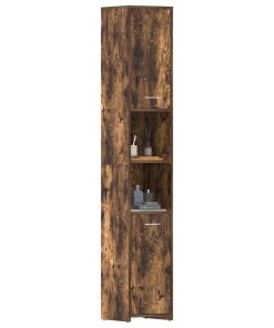 Armadietto Bagno Rovere Fumo 30x30x183,5cm Legno Tecnico
