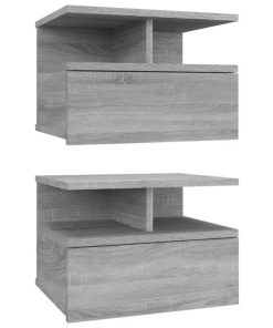 Comodini Pensili Grigio Sonoma 2pz 40x31x27cm Legno Multistrato