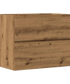 Mobiletto Da Bagno Rovere Artigianale 60x38,5x45 Cm Truciolato