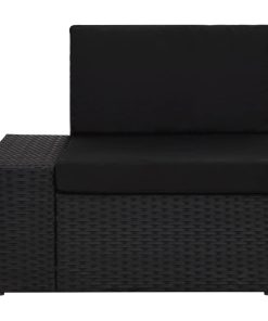 Divano Ad Angolo Modulare Bracciolo Destro In Polyrattan Nero