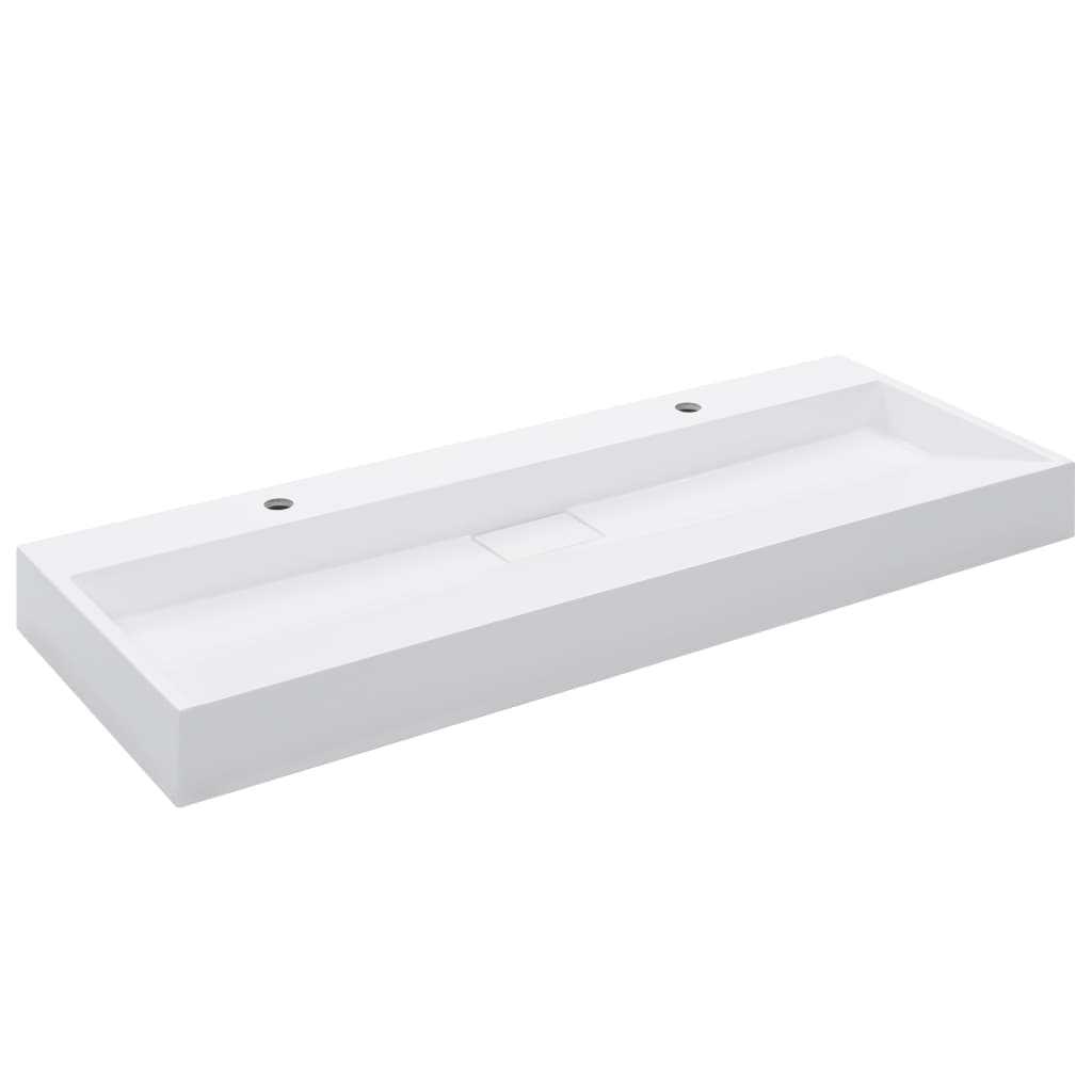 Lavandino 120x46x11 Cm Blocco In Marmo/minerale Bianco