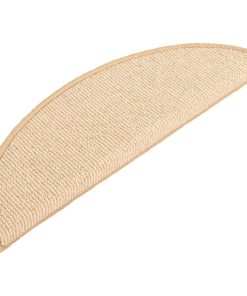 Tappetini Per Scale 15 Pz 56x17x3 Cm Crema Semicircolari