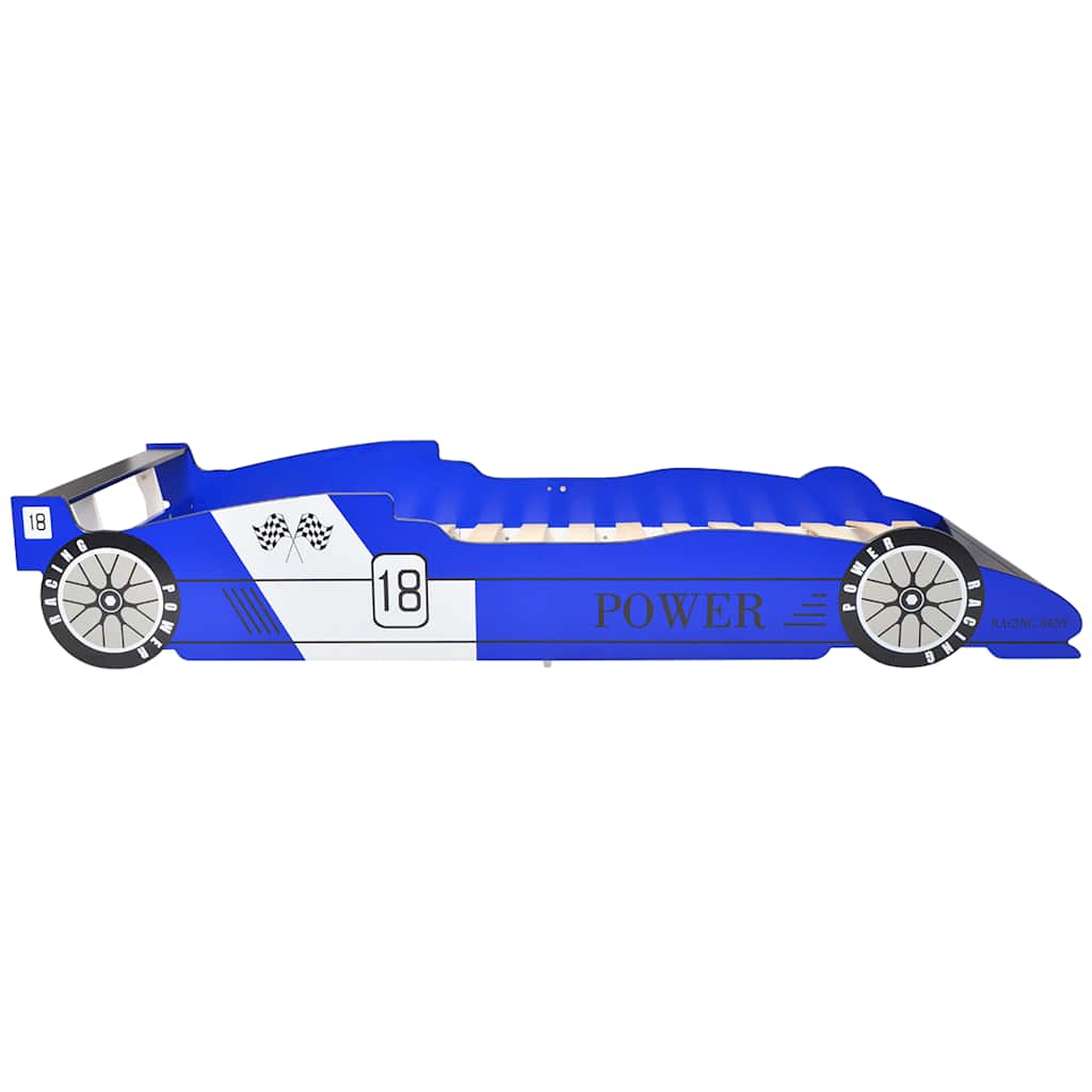 Letto Bambini Auto Da Corsa 90x200 Cm Blu