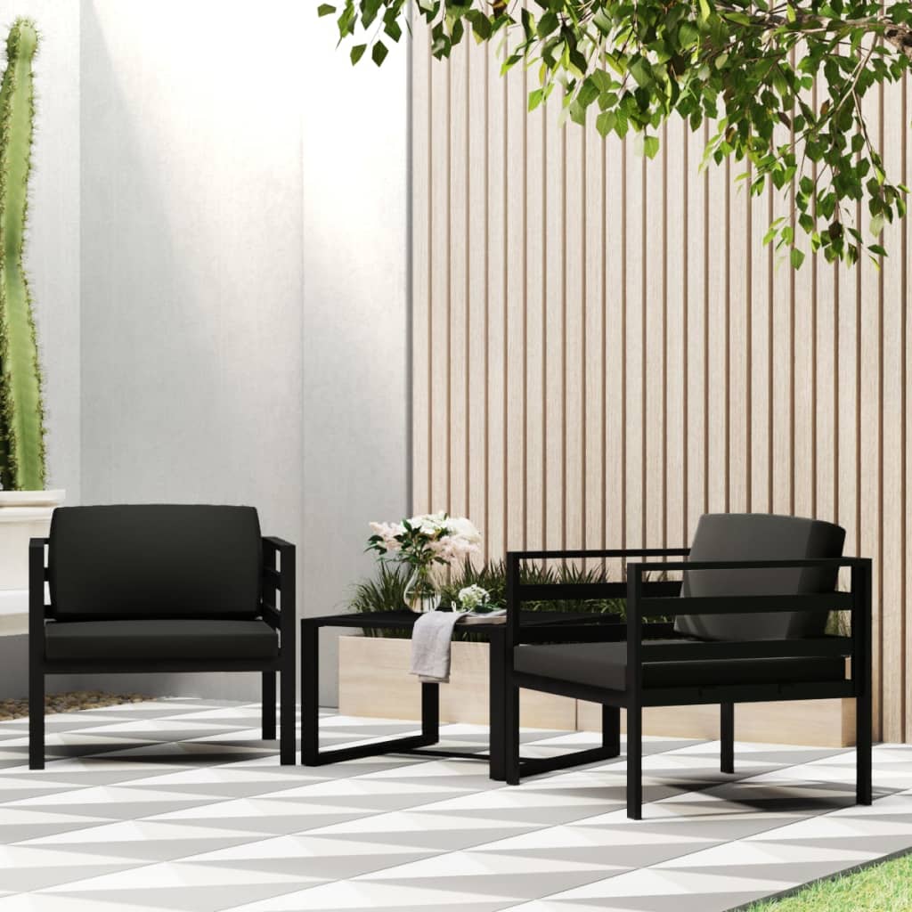 Divani Singoli 2 Pz Con Cuscini In Alluminio Antracite