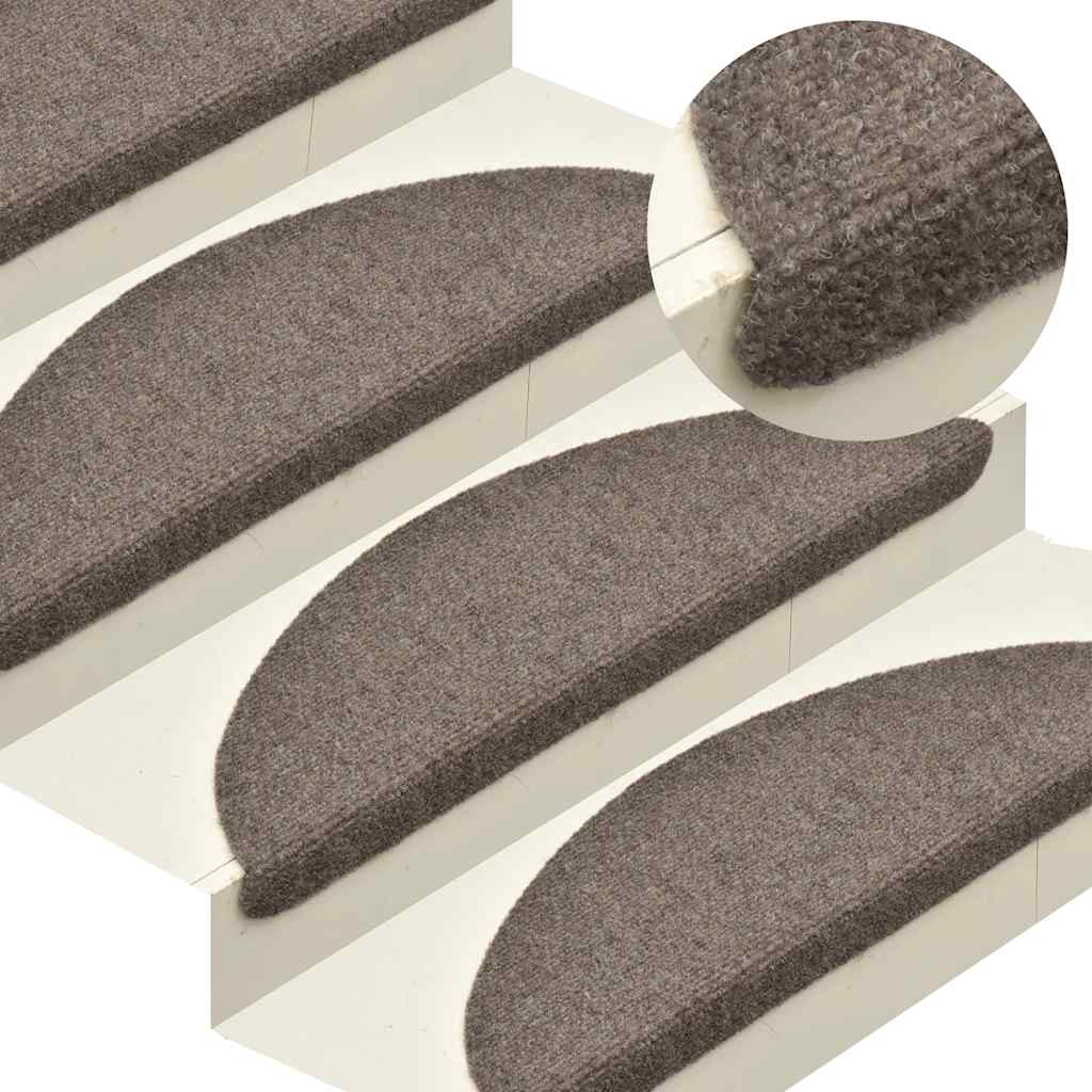 Tappetini Per Scale Autoadesivi 30 Pz 65x21x4 Cm Beige Semicircolari Grandi - Image 4