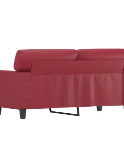 Divano A 2 Posti Rosso Vino 120 Cm In Similpelle