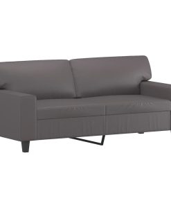 Divano A 2 Posti Grigio 140 Cm In Similpelle