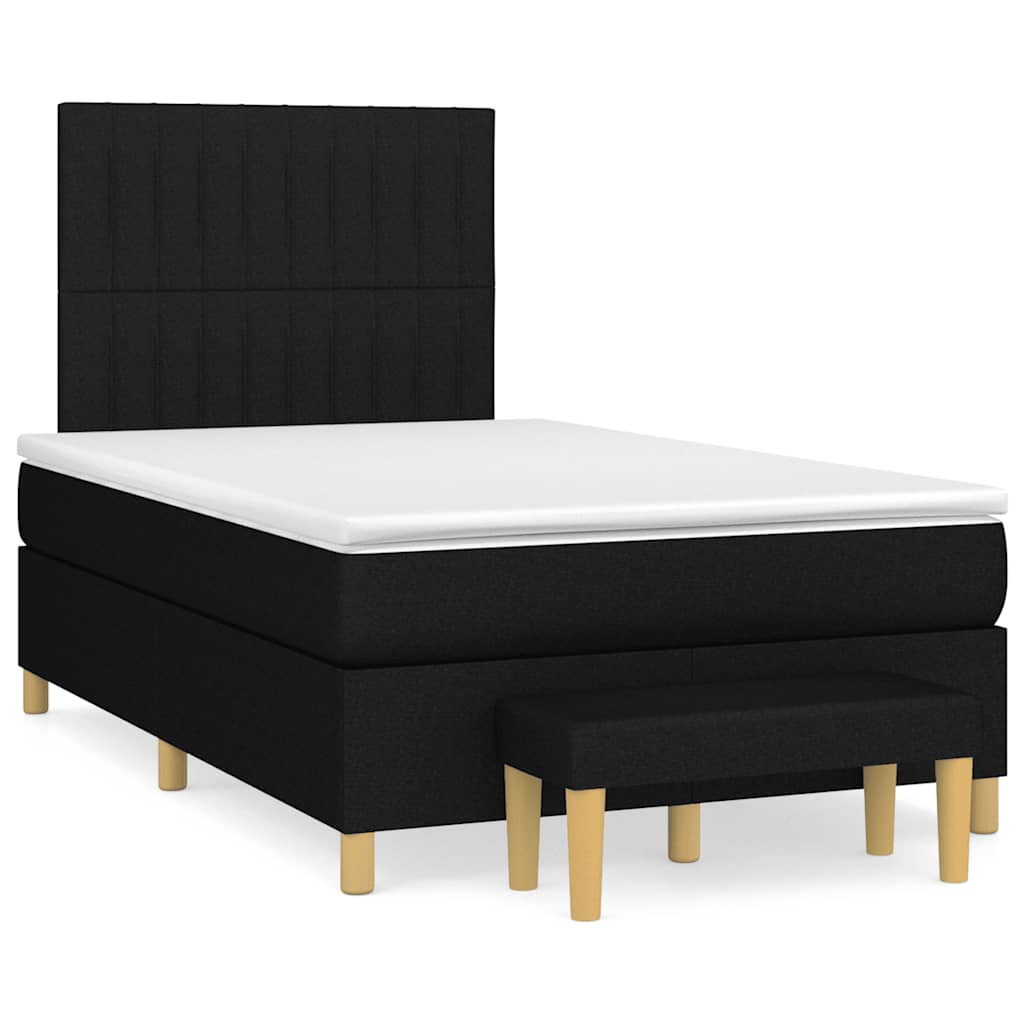 Giroletto A Molle Con Materasso Nero 120x190 Cm In Tessuto