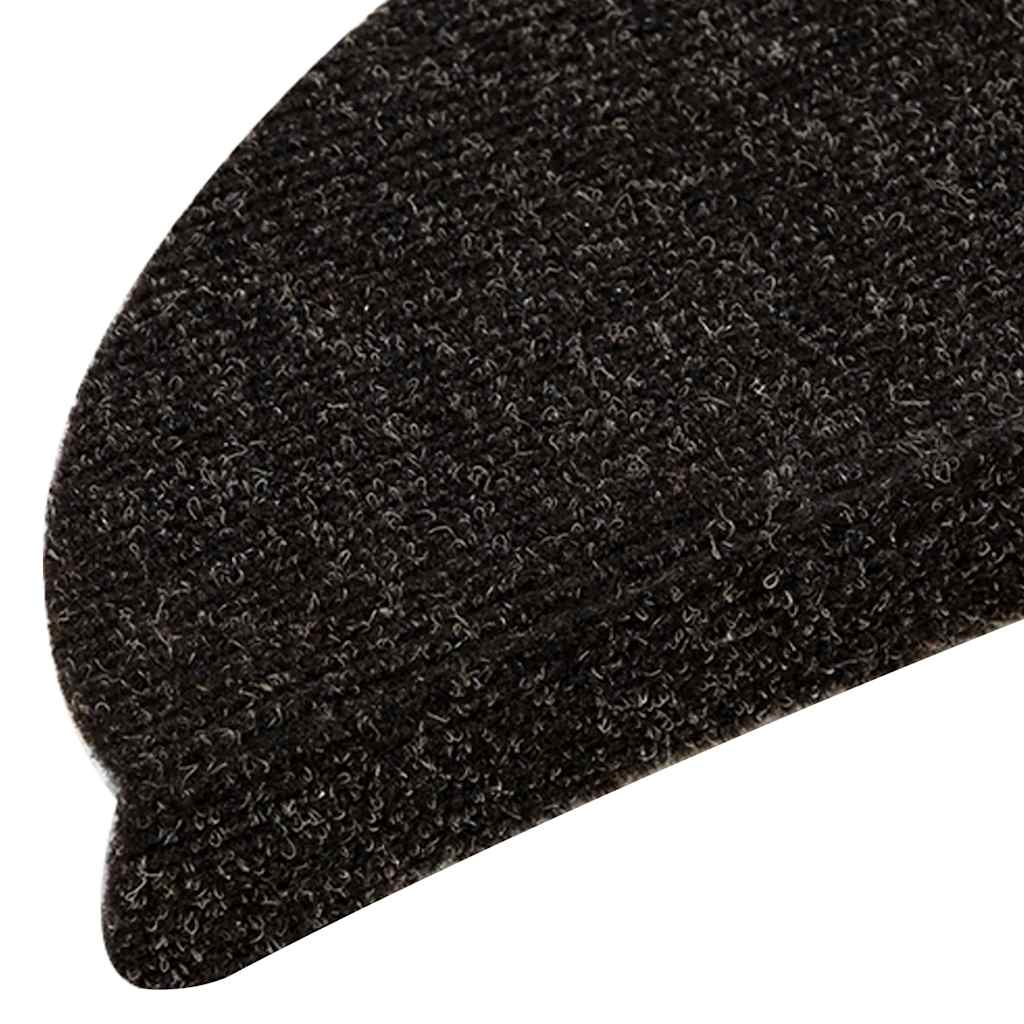 Tappetini Per Scale Autoadesivi 15 Pz 65x21x4 Cm Marrone Scuro Semicircolari Grandi
