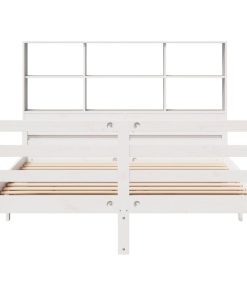 Letto Libreria Senza Materasso Bianco 140x200 Cm Legno Di Pino
