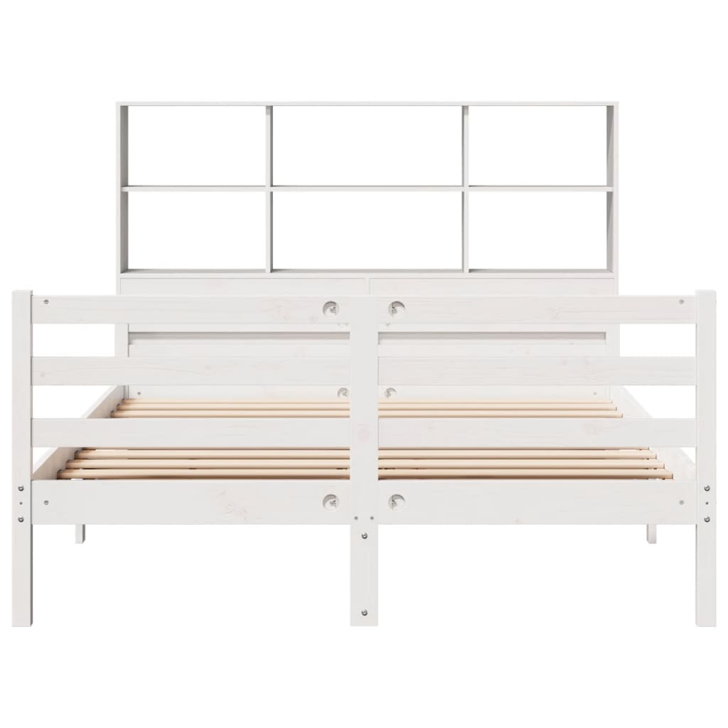 Letto Libreria Senza Materasso Bianco 140x200 Cm Legno Di Pino