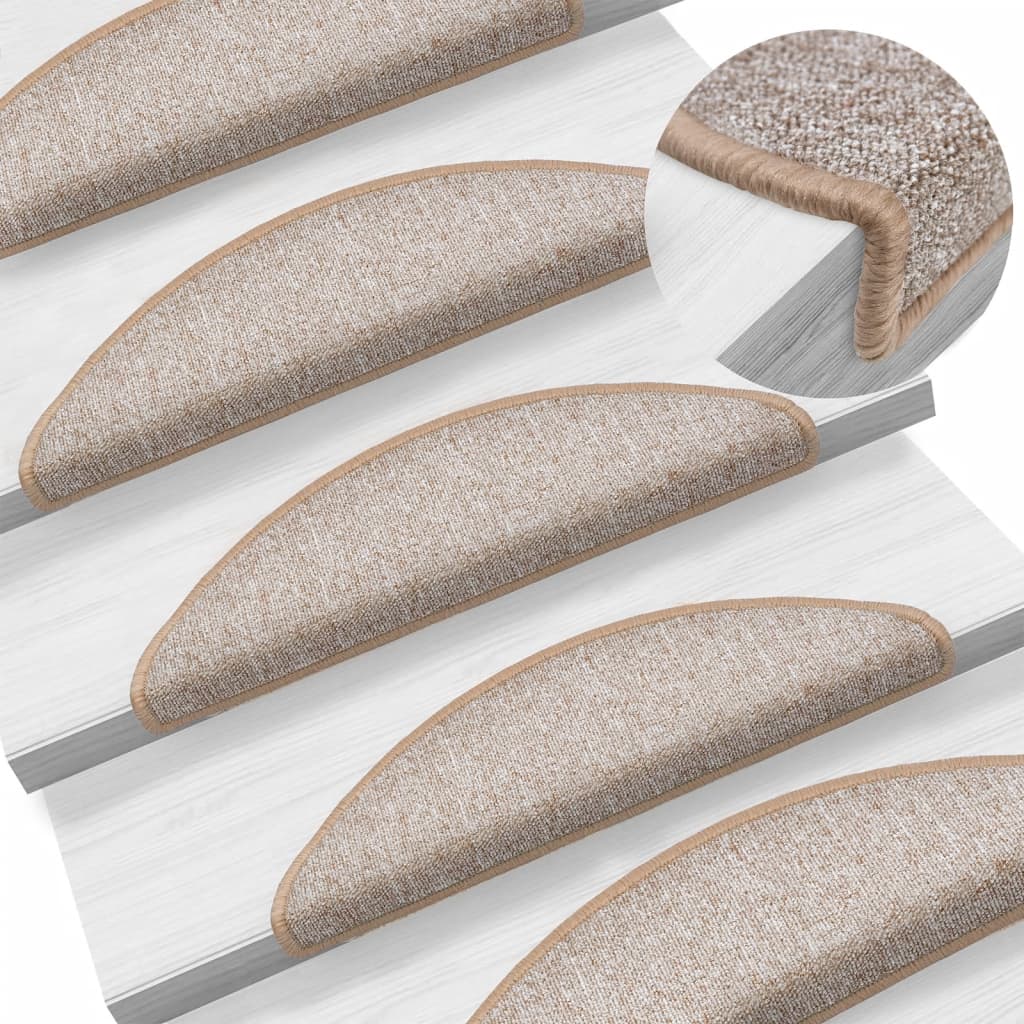 Tappetini Per Scale 10 Pz 56x17x3 Cm Marrone Chiaro