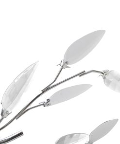 Lampada Da Soffitto Bianca Trasparente Cristalli Acrilici 5 E14