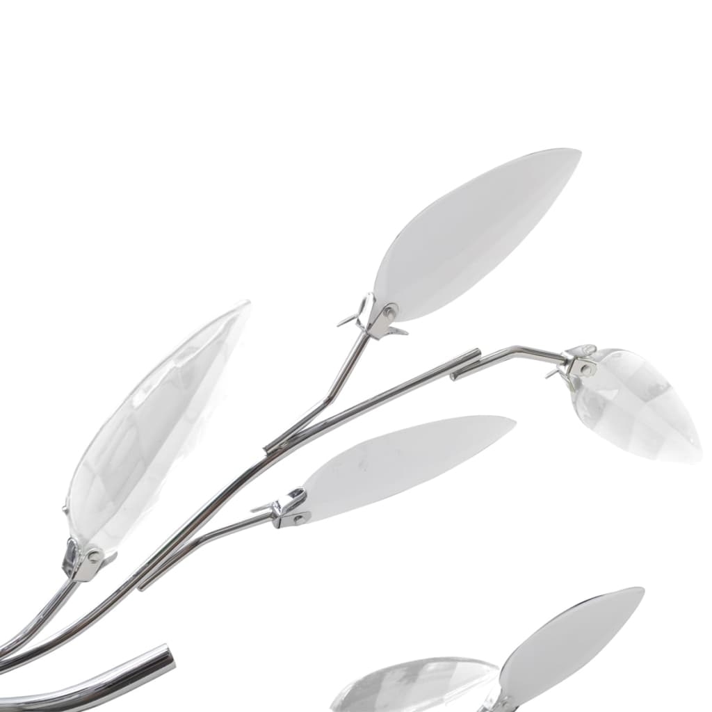 Lampada Da Soffitto Bianca Trasparente Cristalli Acrilici 5 E14