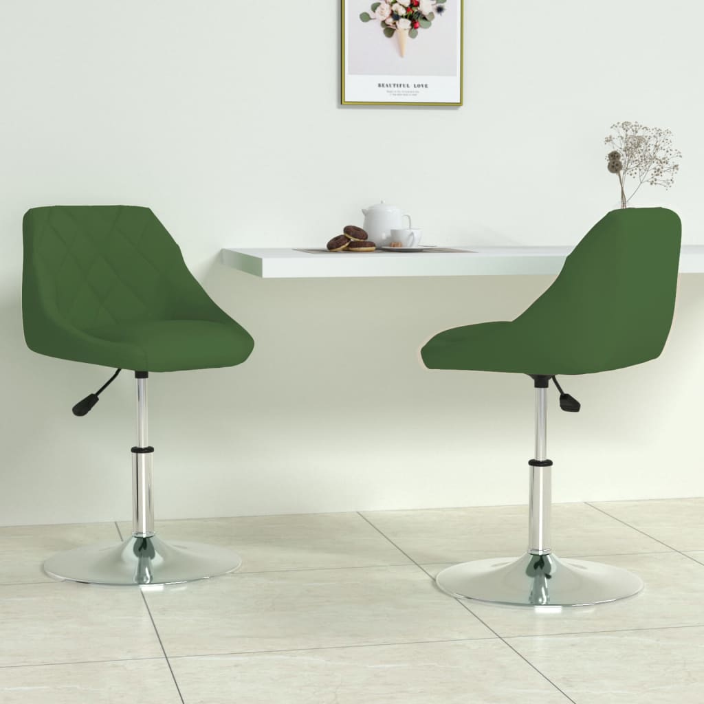Sedie Da Pranzo Girevoli 2 Pz Verde Scuro In Velluto
