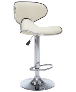 323647 Bar Stools 2 Pcs Cream Faux Leather