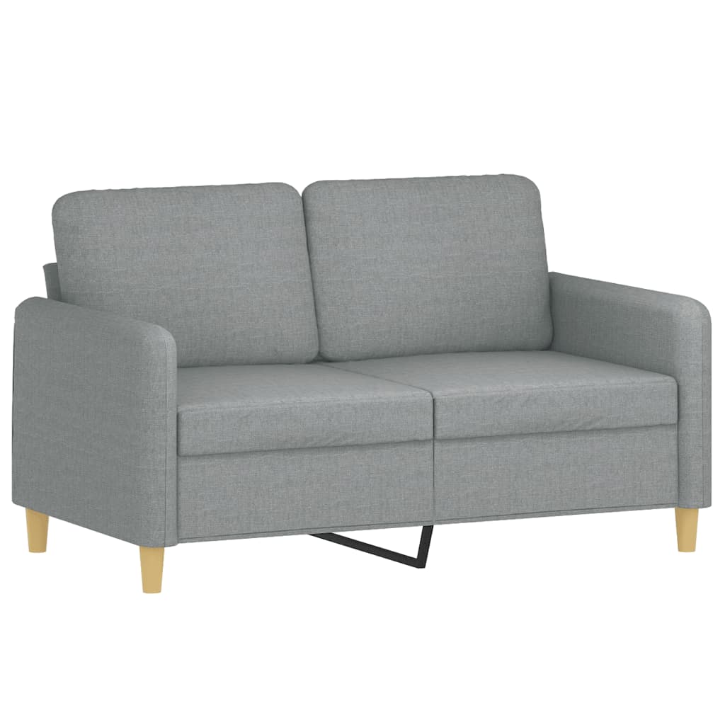 Set Divani 3 Pz Con Cuscini Grigio Chiaro In Tessuto