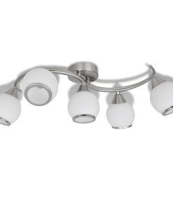 Lampada Da Soffitto Lampadario In Vetro Per 5 Lampadine E14