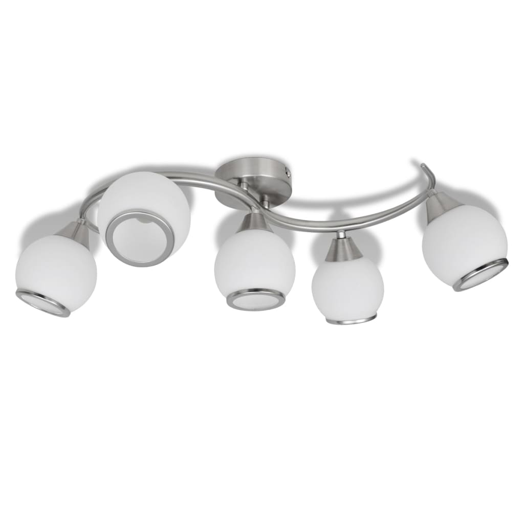 Lampada Da Soffitto Lampadario In Vetro Per 5 Lampadine E14