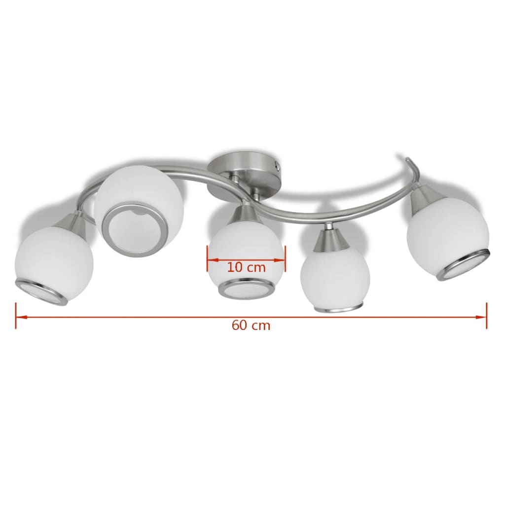 Lampada Da Soffitto Lampadario In Vetro Per 5 Lampadine E14 - Image 6